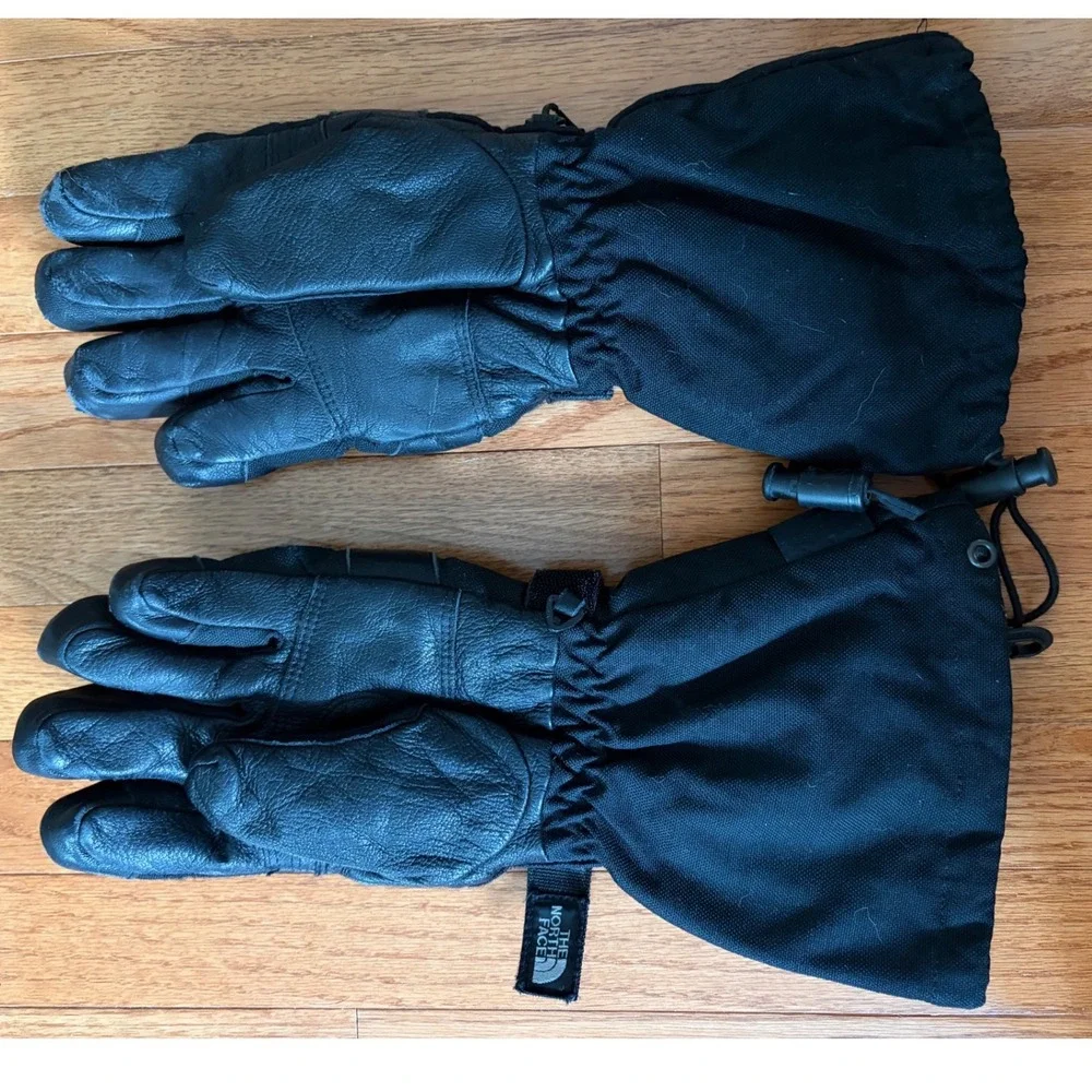 The North Face Steep Tech Gore-Tex Gloves Mens Large Black Leather Ski Snowboard
